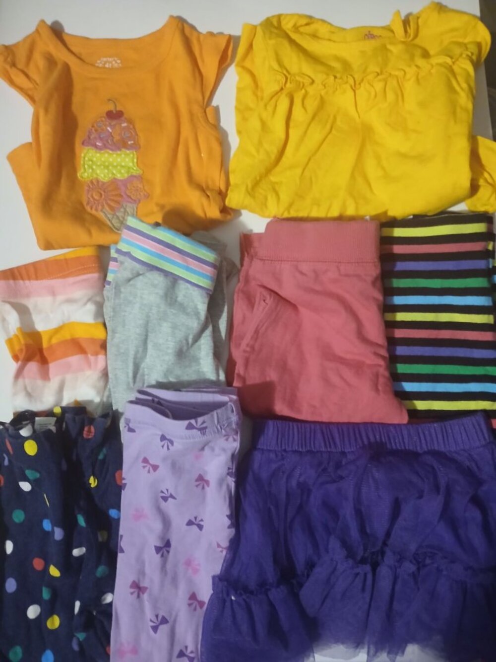 Girls Lot 4/4T Huge Clothes Lot Pants Leggings Shirts Skirt